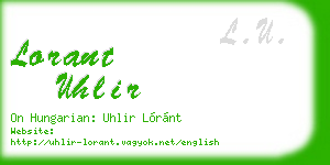 lorant uhlir business card